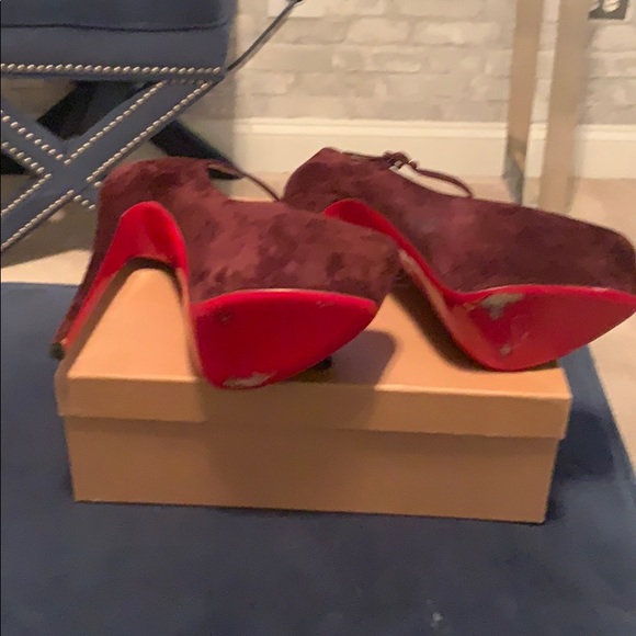 CHRISTIAN LOUBOUTIN Burgundy Daffodile Platforms